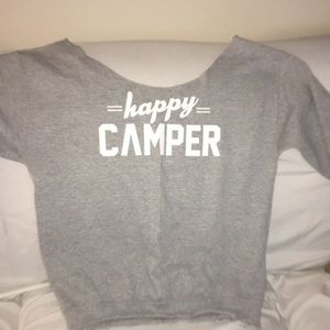 Distressed off the shoulder sweatshirt!